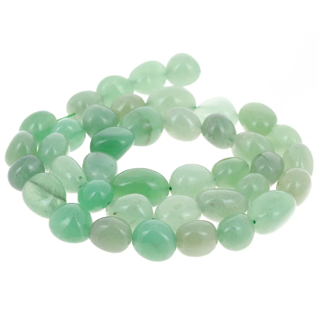 Perline nuggets irregolari 9 - 11 mm pietra semipreziosa - Aventurina x40cm