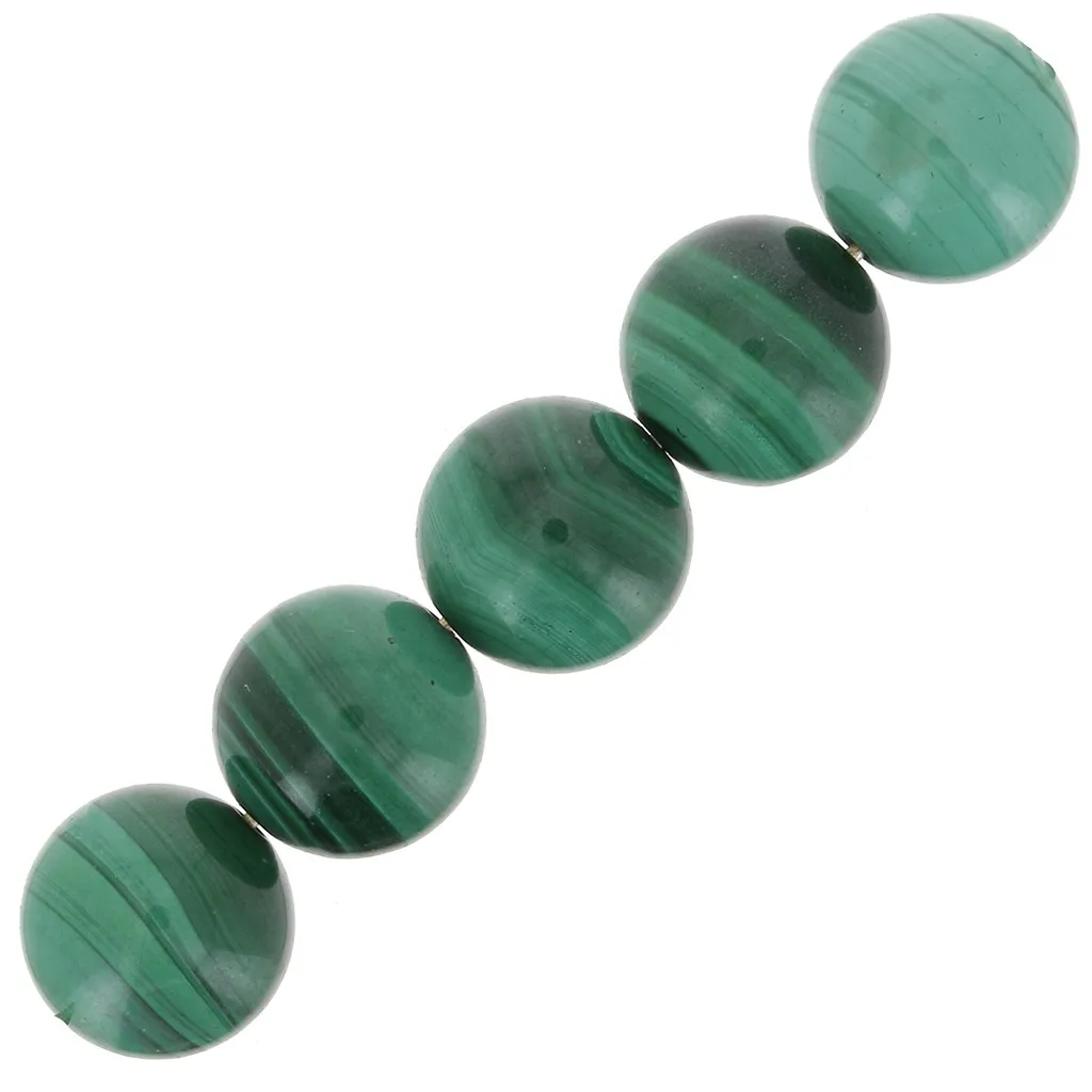 Perline rotonde 10 mm - Malachite x5