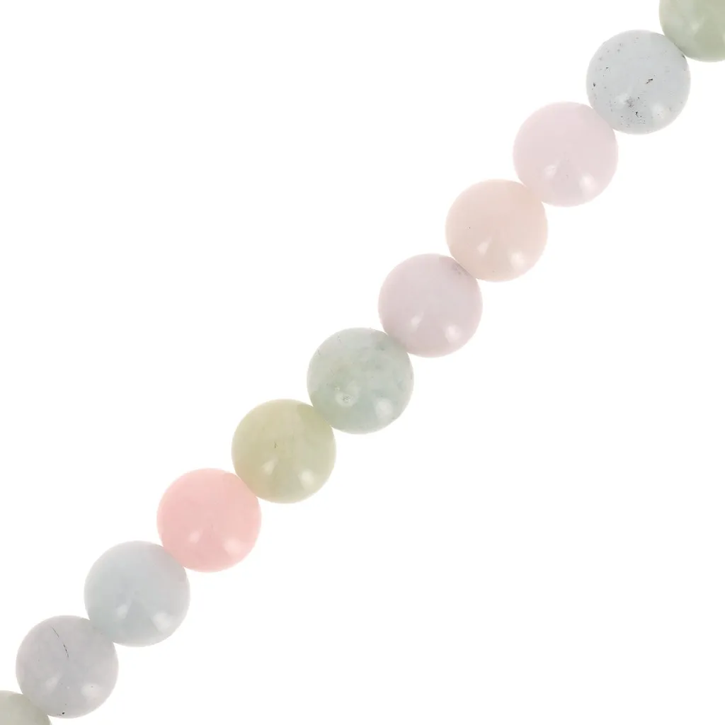 Perline rotonde 6,5 mm pietra semi preziosa- Morganite x38cm