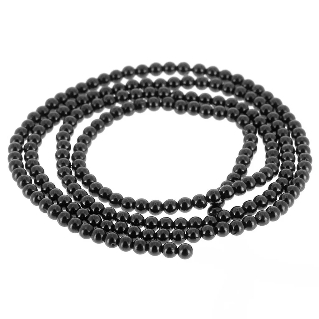 Perline rotonde da 2 mm in pietra semipreziosa - Spinelle nere x39cm