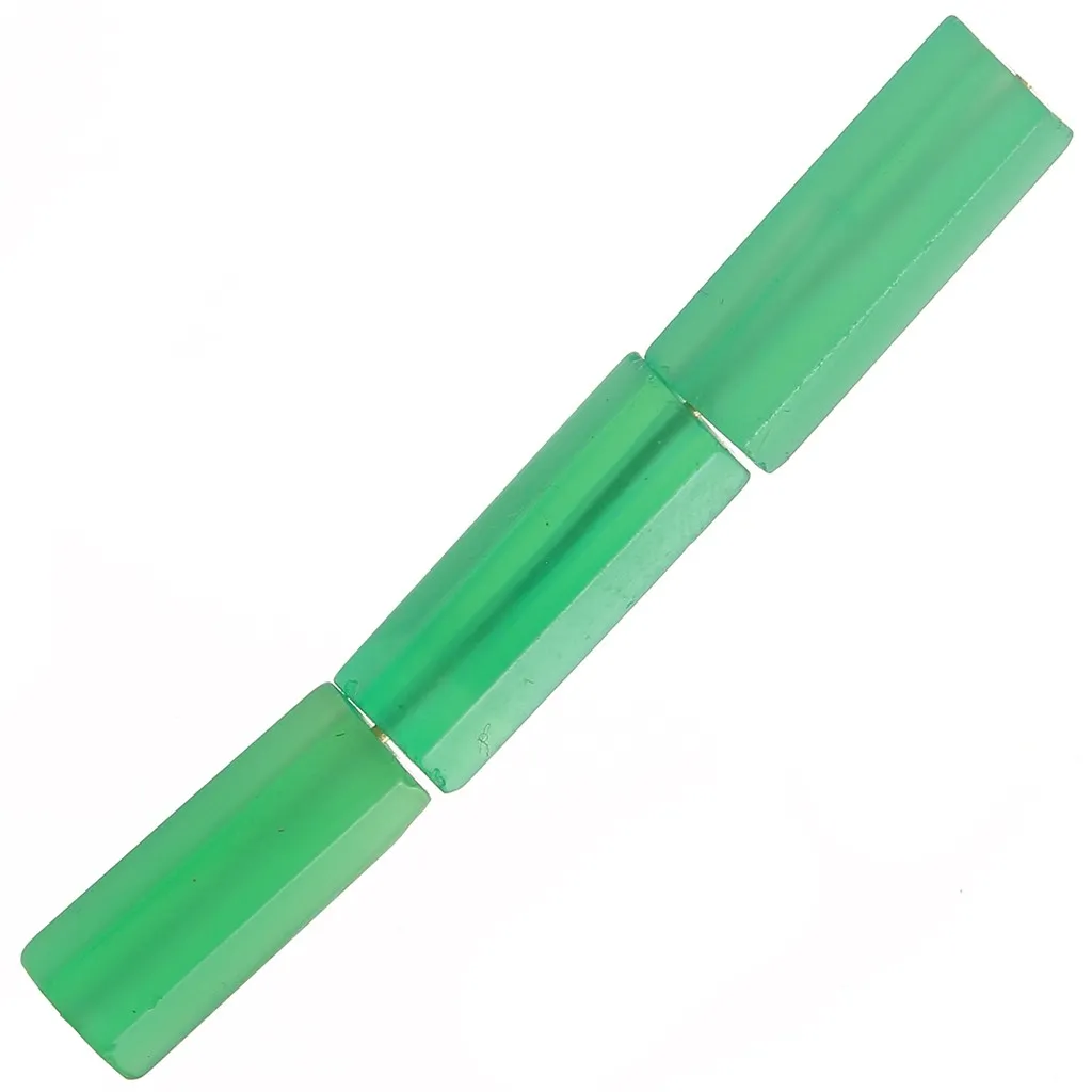 Perline sfaccettate a tubo di pietra preziosa 15x5 mm - Onice verde x5