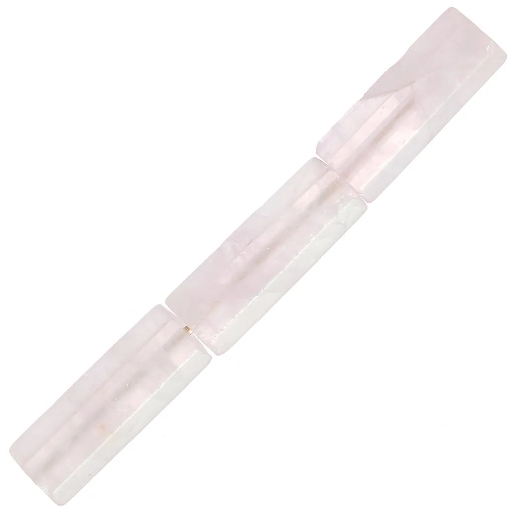 Perline sfaccettate in tubo di pietra preziosa 15x5 mm - Quarzo rosa x5