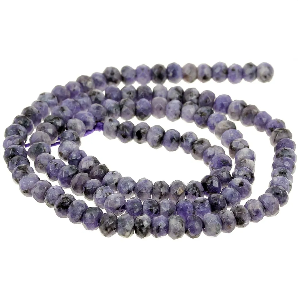 Perline sfaccettate rotonde appiattite 4x3 mm - tinte- Quarzo blu x35cm