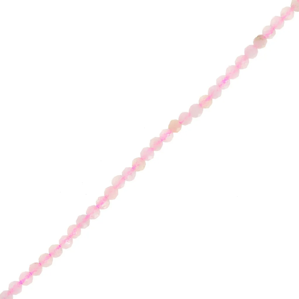 Perline sfaccettate rotonde da 2 mm in pietra semipreziosa - Morganite x40cm