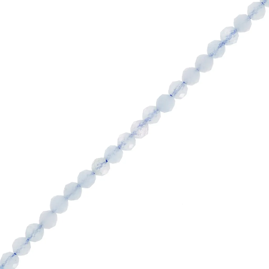 Perline sfaccettate rotonde da 3 mm in pietra semipreziosa - Acquamarina x38cm