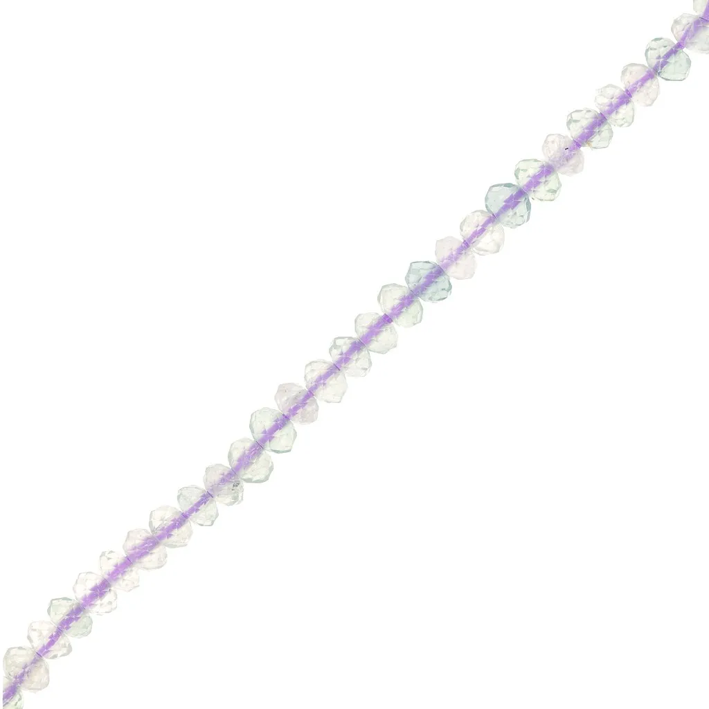Perline tonde appiattite sfaccettate 3x2 mm - Fluorite x39cm