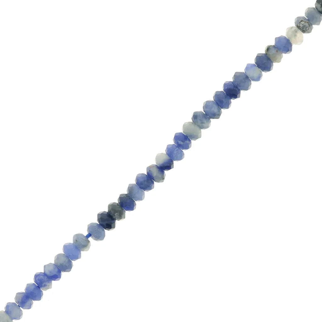 Perline tonde appiattite sfaccettate 3x2 mm - Sodalite x39cm