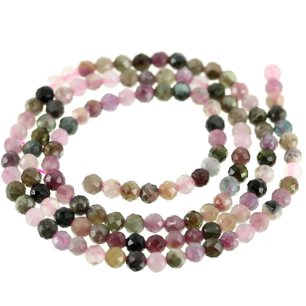 Perline tonde sfaccettate mm. 3 - Tormaline x38.5cm