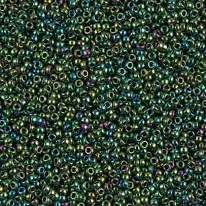 Rocaille Miyuki 15/0 0468 - Metallic Malachite Green Iris x8g