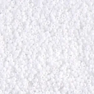 Rocaille Miyuki 15/0 402F - Opaque White Mat paquet de 100g
