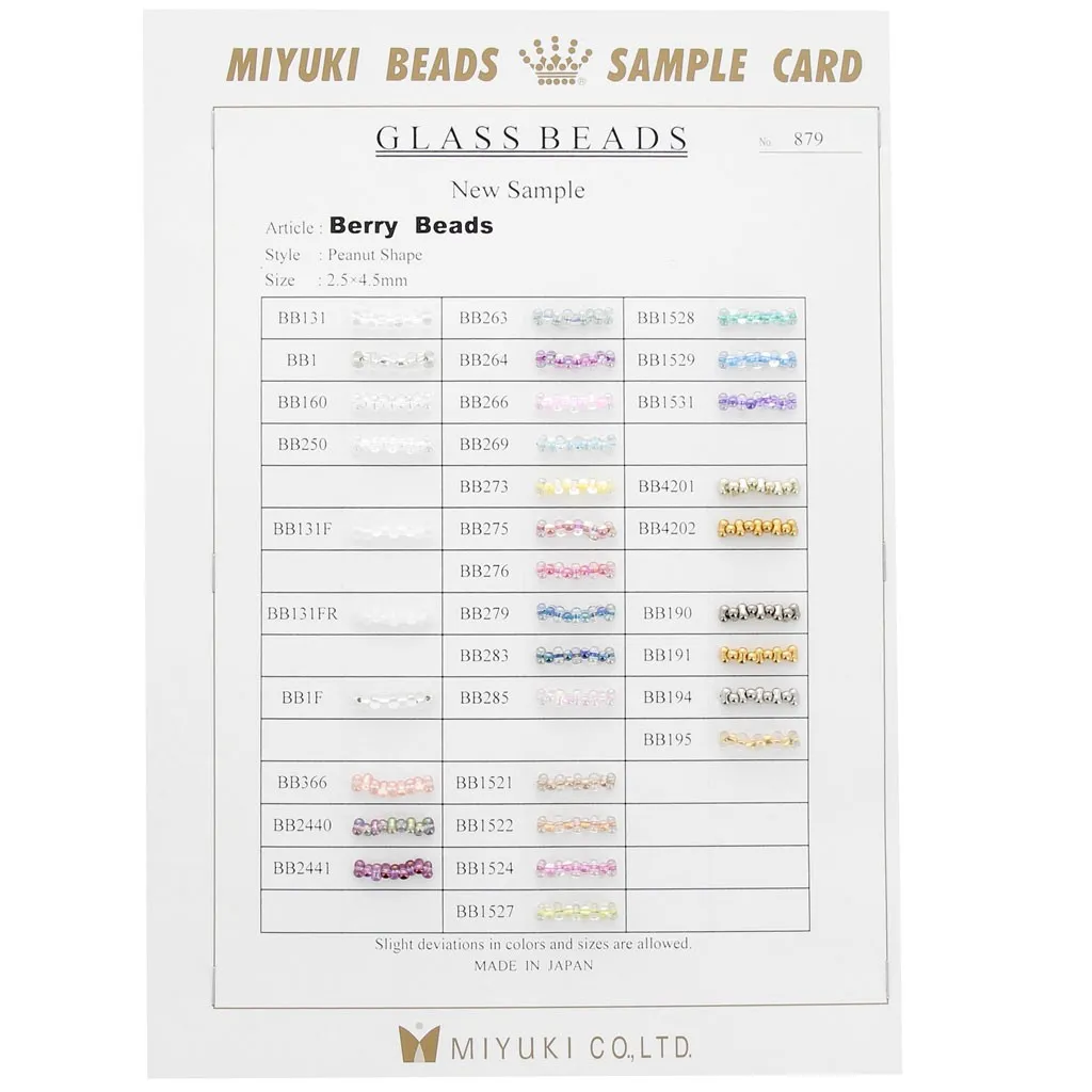Tabella colori Miyuki - Berry Beads - Sample Card (n°879)