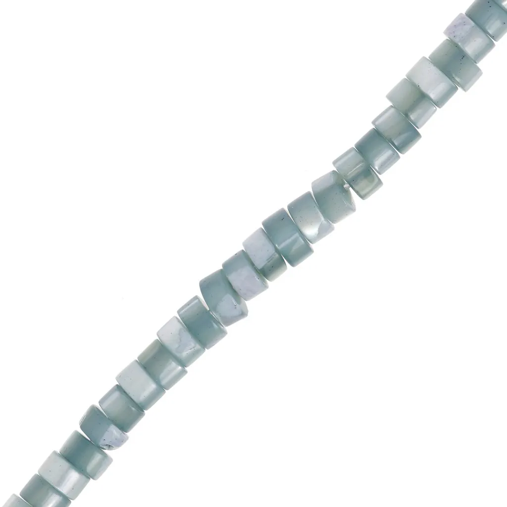 Tondi in madreperla tinta Heishi 4x2 mm - Grigio verde x39cm