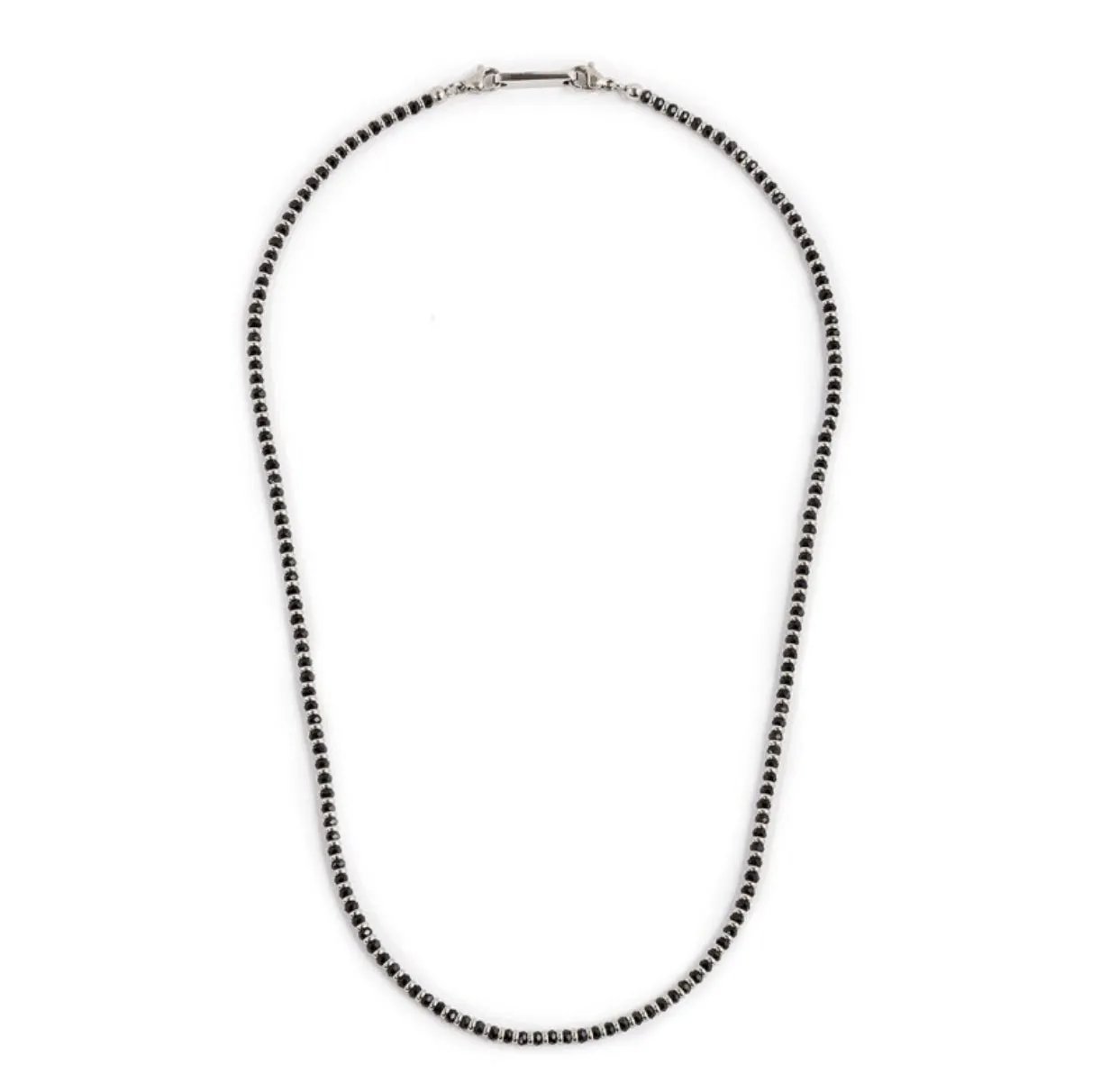 COLLANA UOMO MARLÙ CON AGATA NERA SFACCETTATA ACCIAIO