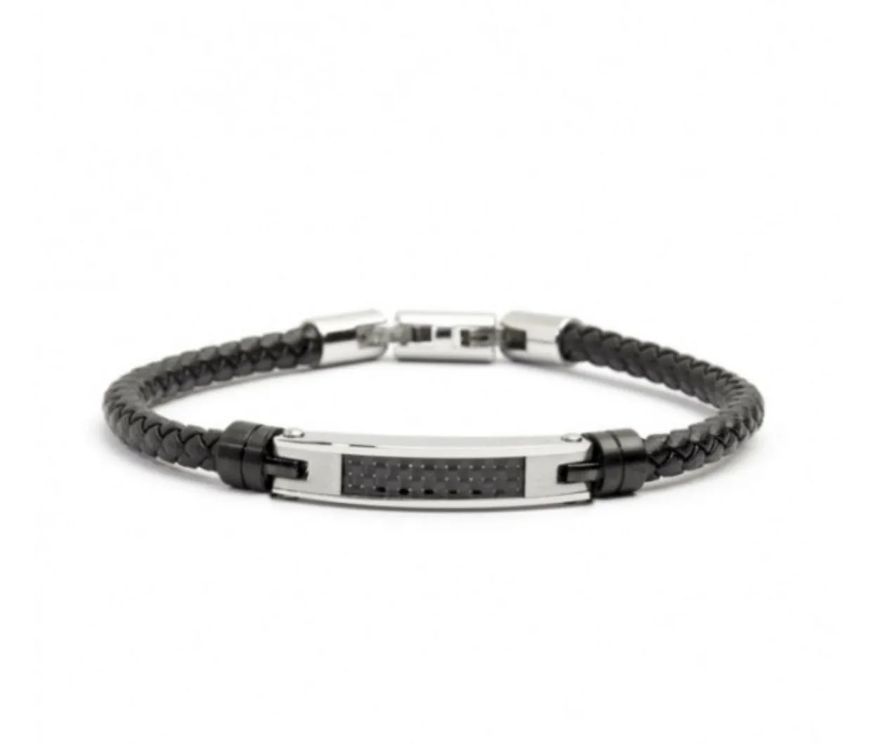 Bracciale Marlù uomo TARGA ACCIAIO NERO E SMALTO