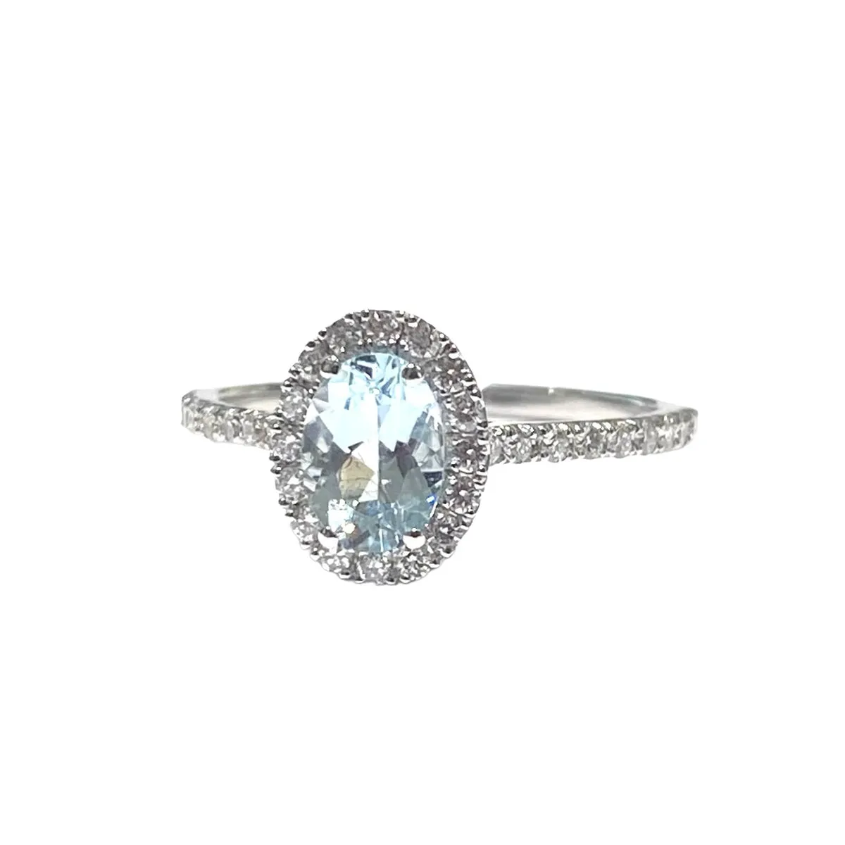 ANELLO ACQUAMARINA E DIAMANTI