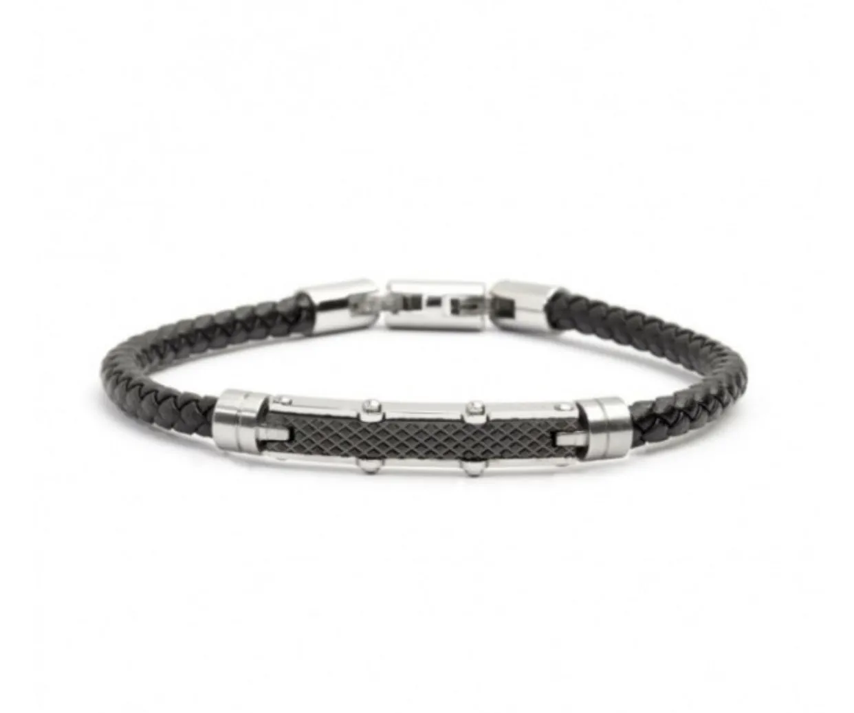 Bracciale Marlù uomo INSERTI NERI E SMALTO NERO