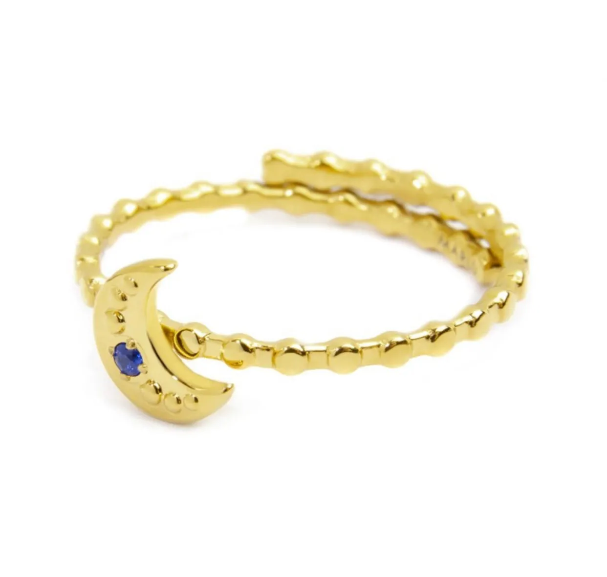 Anello Marlù donna LUNA CON ZIRCONE BLU PVD ORO
