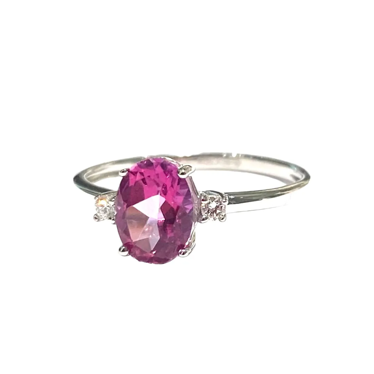 ANELLO TOPAZIO PINK E DIAMANTI