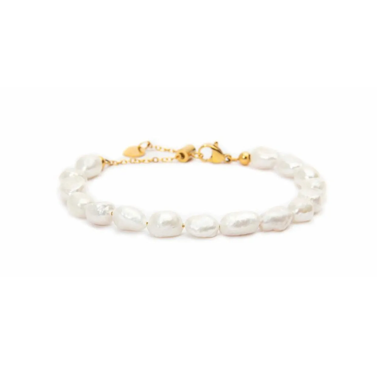BRACCIALE MARLU' DONNA con perle di fiume masticate oro