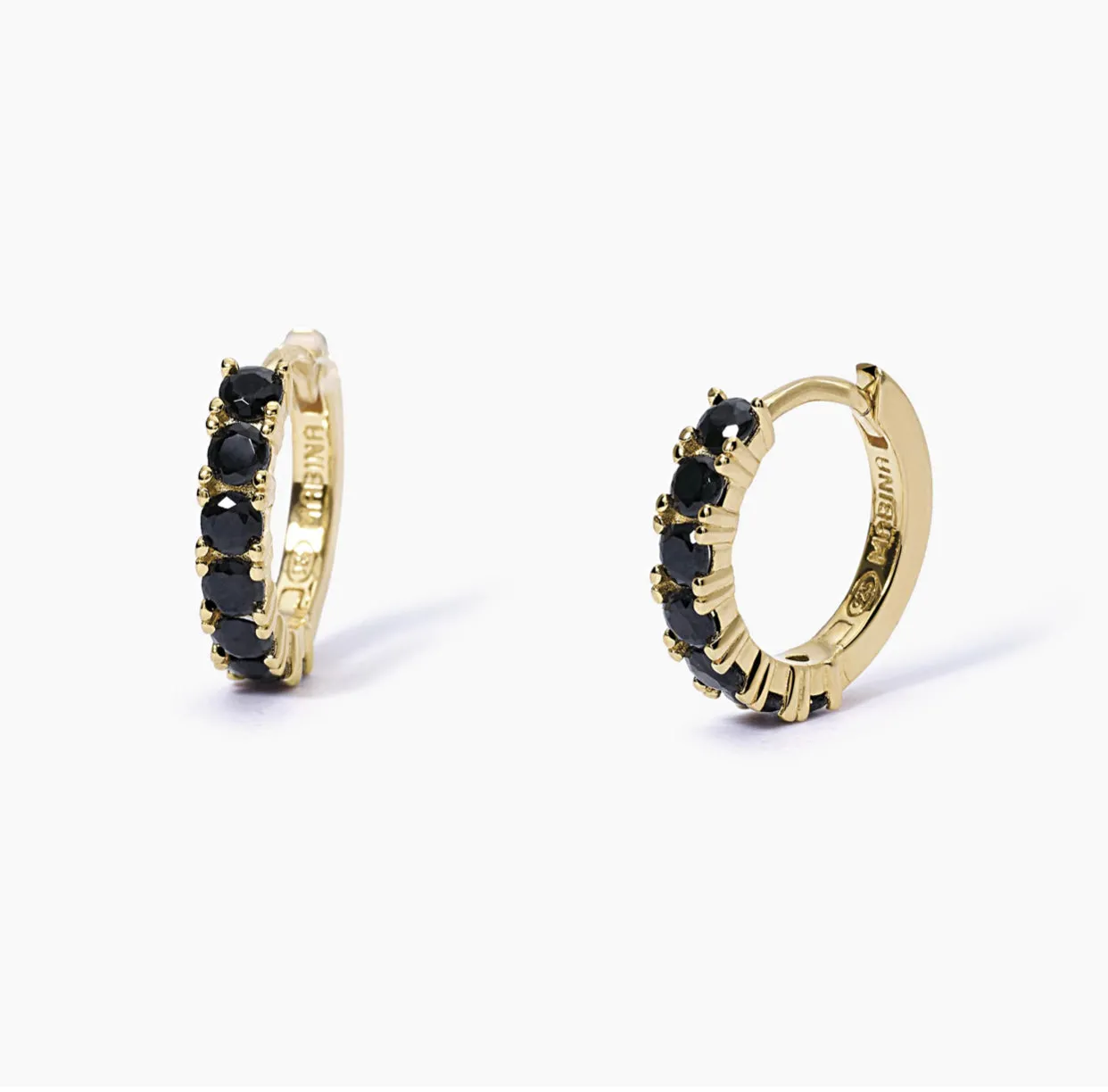 Orecchini donna dorati a cerchio con zirconi SOIRÉE