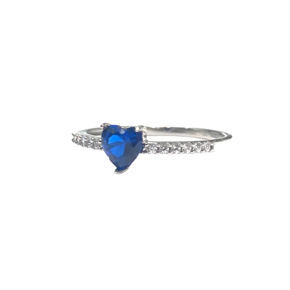 ANELLO CUORE IN ORO BLU