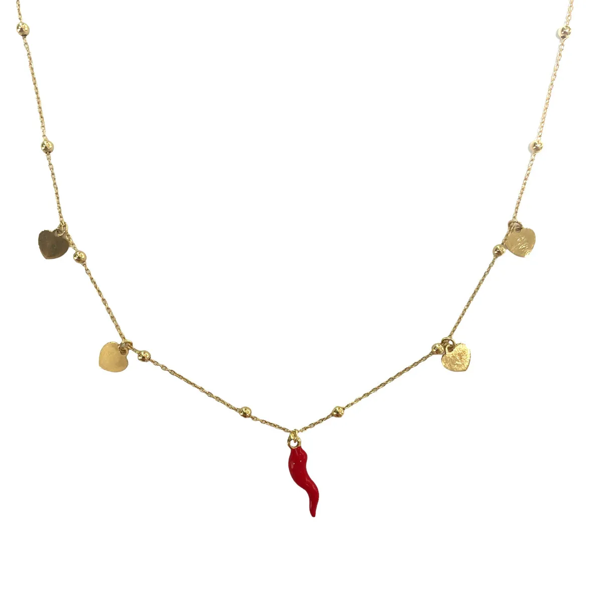 COLLANA CORNETTO E CUORI