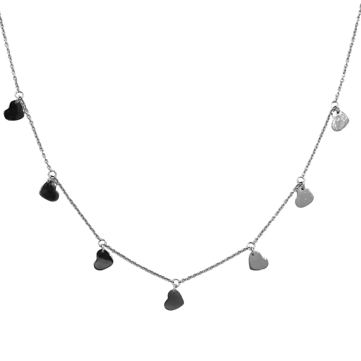 COLLANA CUORI GRANDI IN ORO BIANCO