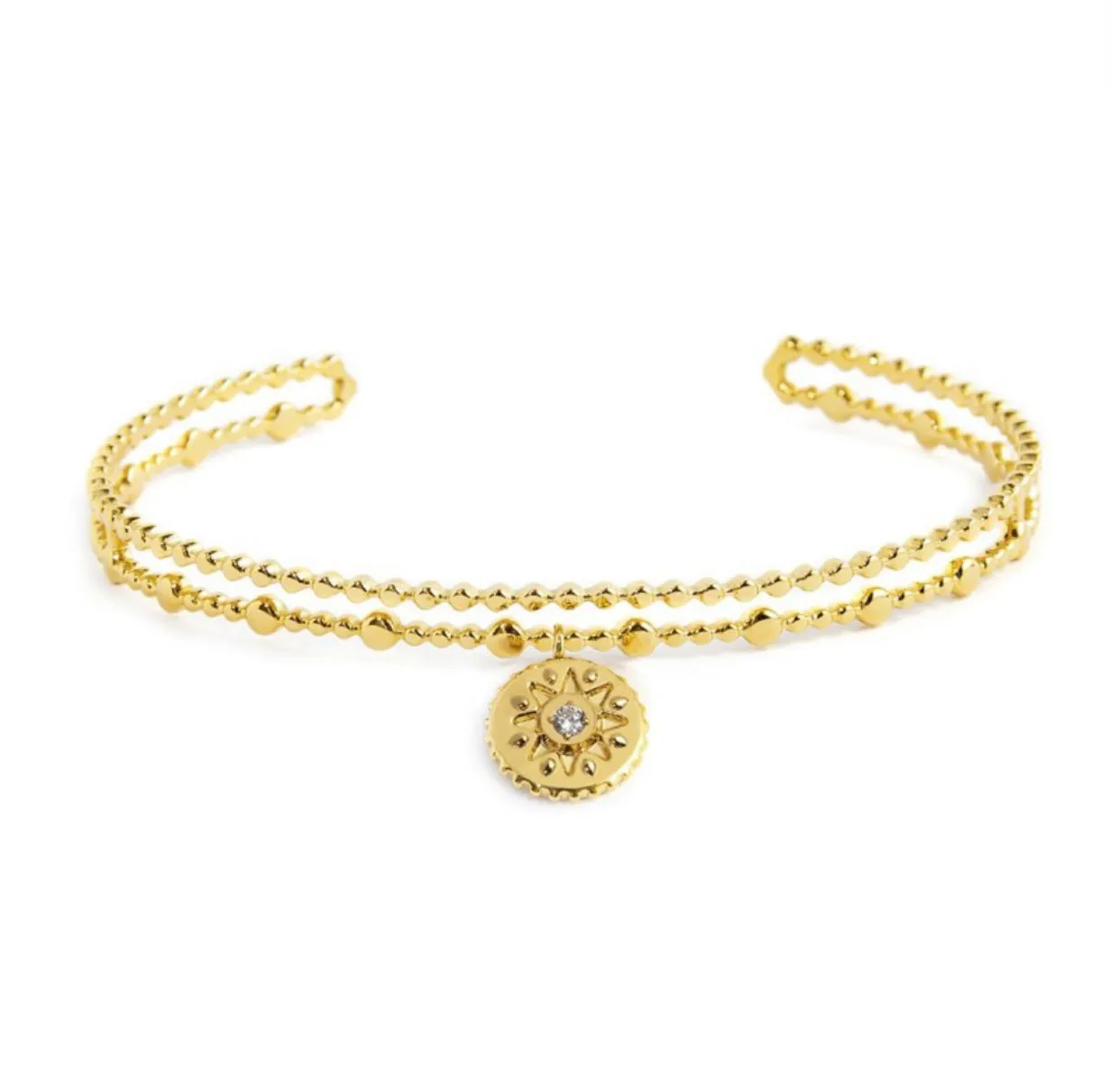 Bracciale Marlù donna RIGIDO MEDAGLIETTA PENDENTE SOLE CON ZIRCONE BIA