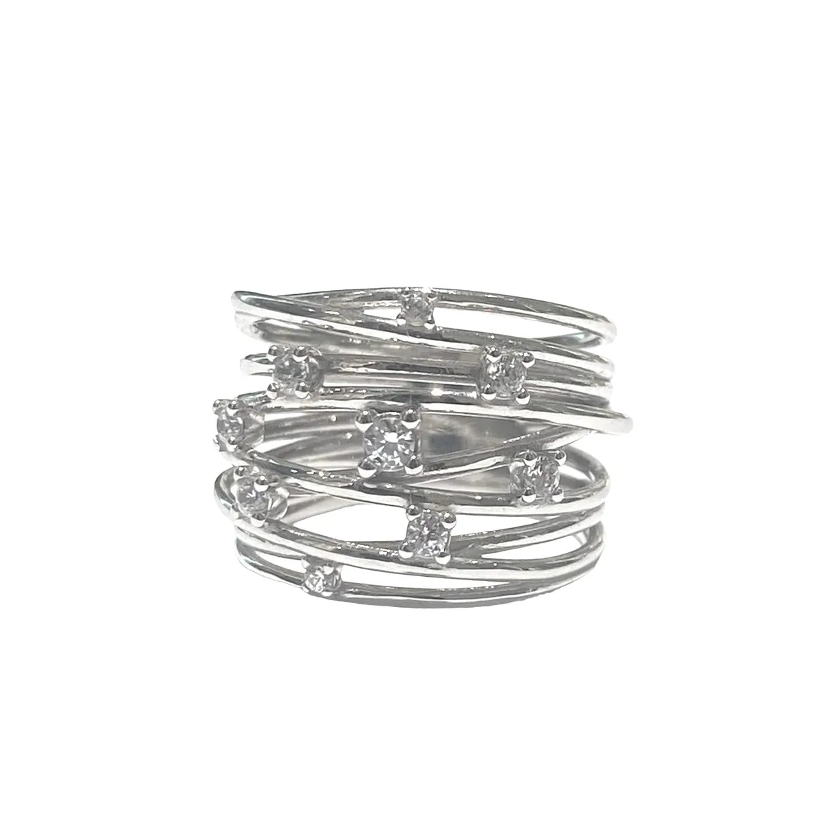 ANELLO FILI INTRECCIATI CON ZIRCONI