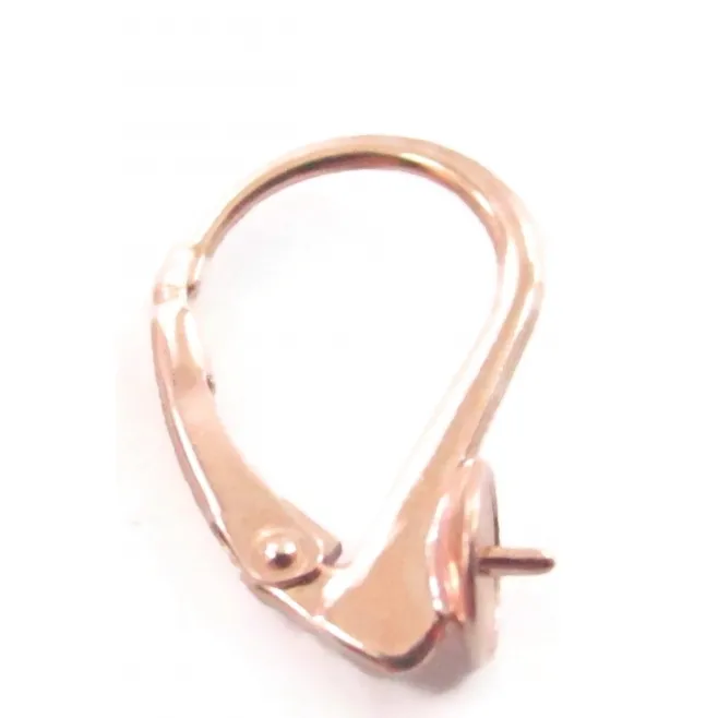 Monachella chiusa con coppetta da incollo argento 925 placcato oro rosè di 19x12 mm 1 coppia