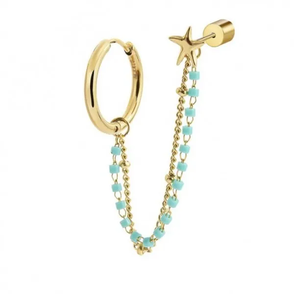 MONO ORECCHINO DONNA MARLU' MULTINDOSSO CERCHIO CON DOPPIA CATENA MIYU