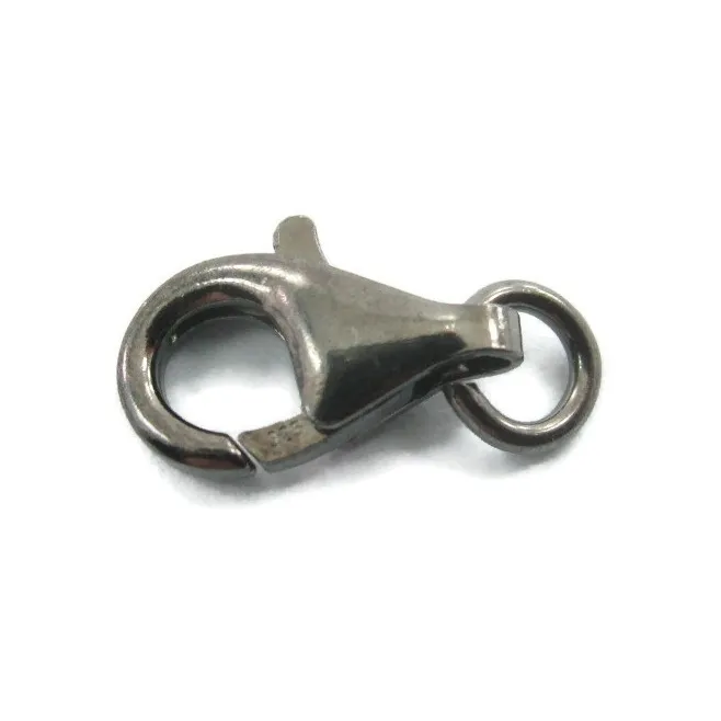 MOSCHETTONE GRANDE 16x10,5 MM ARGENTO 925 BRUNITO MADE IN  ITALY