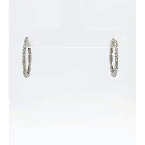 Orecchini a Cerchio 1,5cm Argento 925 Zirconi Bianchi