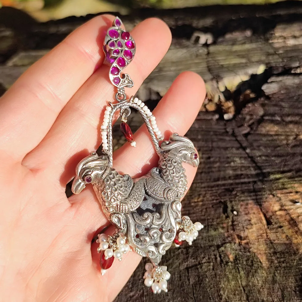 Ethnische Ohrringe aus 925er Silberstein - GARSANHA