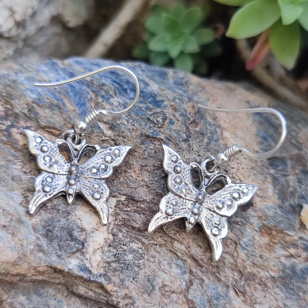 925 silver EARRINGS with butterfly - BUTTERFLY