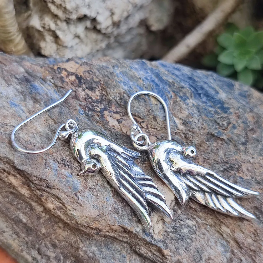 925 silver dove EARRINGS - PEACE