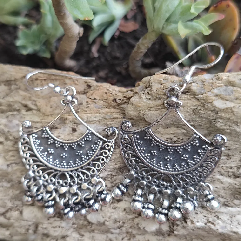 Ethnic 925 Silver EARRINGS - GESINGA