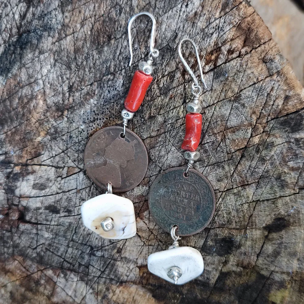 EARRINGS in silver with ancient coins - KENHDUA