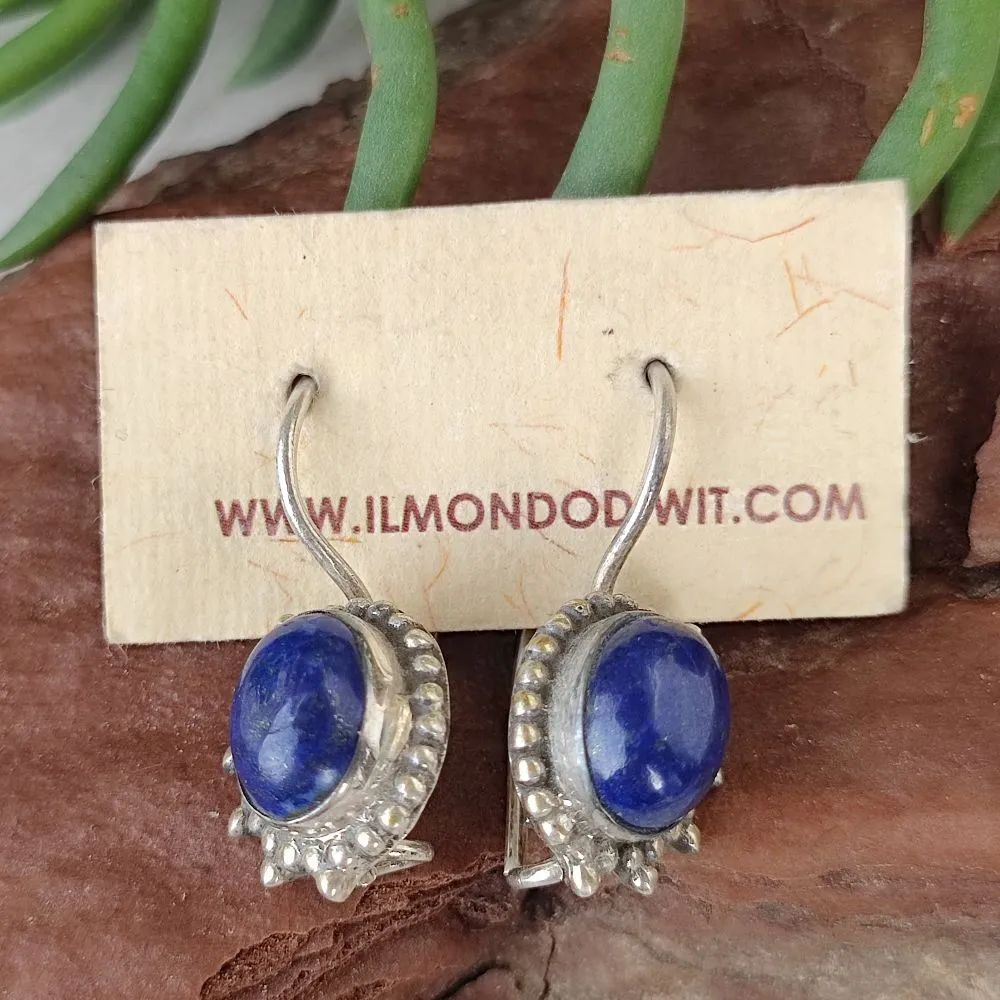 Ethnic earrings in 925 silver stone - BAKUMA