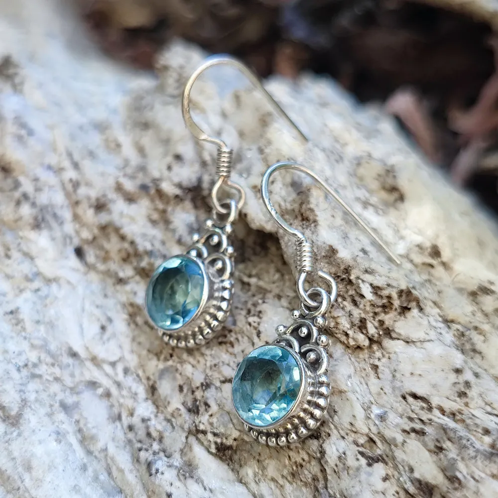 Ethnische OHRRINGE mit Stein aus 925er Silber – AHIMANE