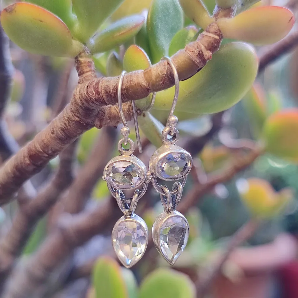 Ethnische OHRRINGE mit Stein aus 925er Silber - BADUAN