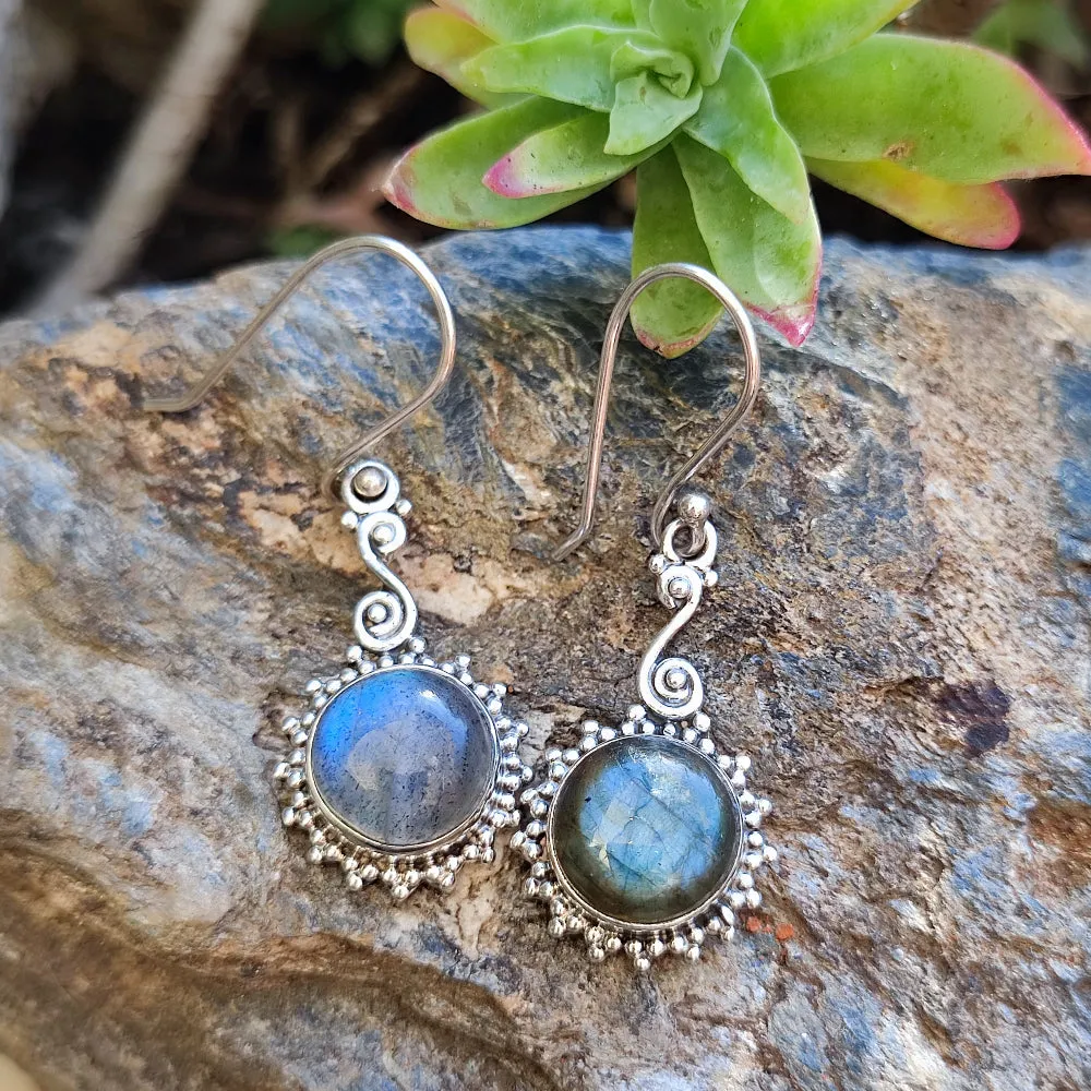 Handgefertigte Ohrringe mit 925er Silberstein - BALSAN