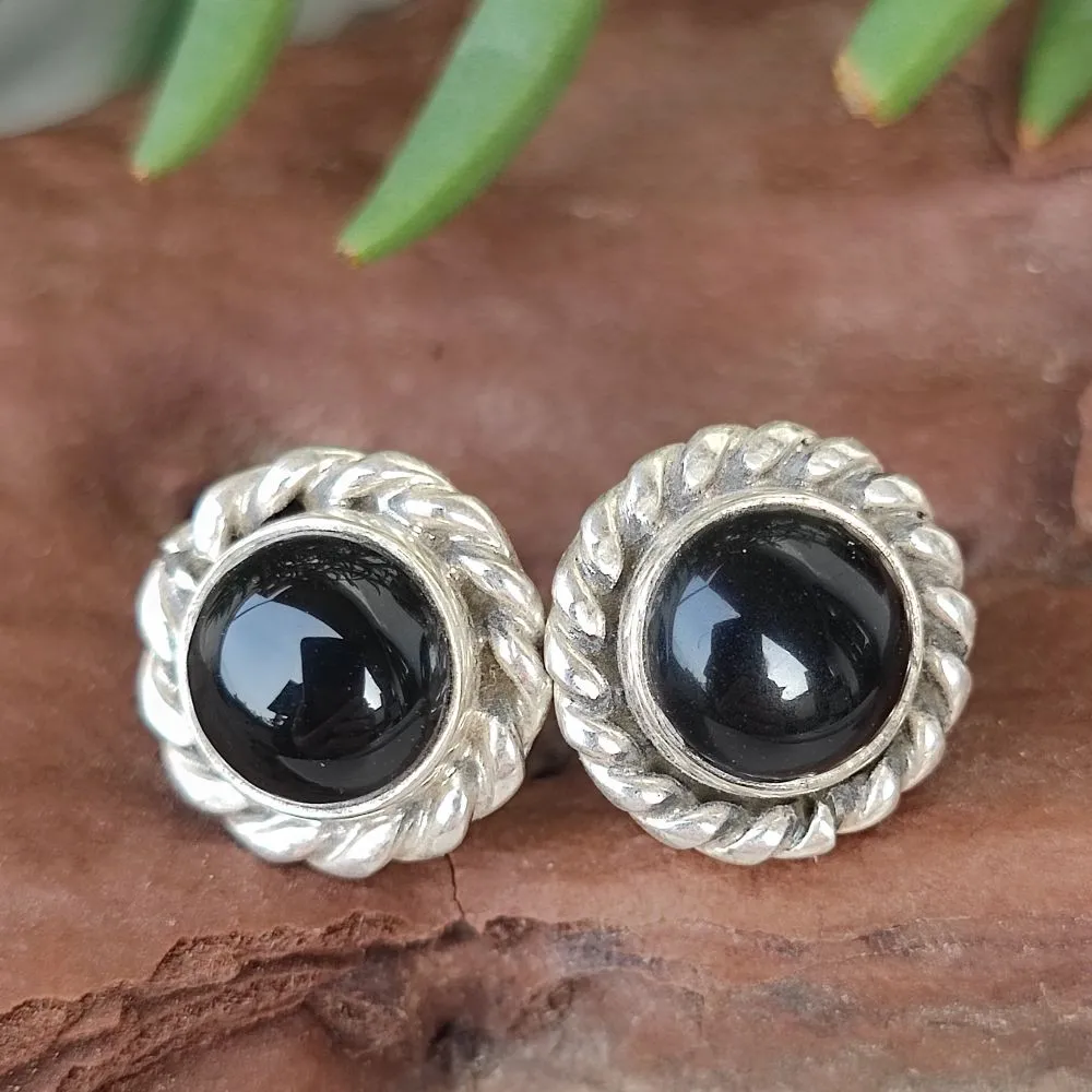 Ethnic EARRINGS with stone in 925 silver - BUNDARA