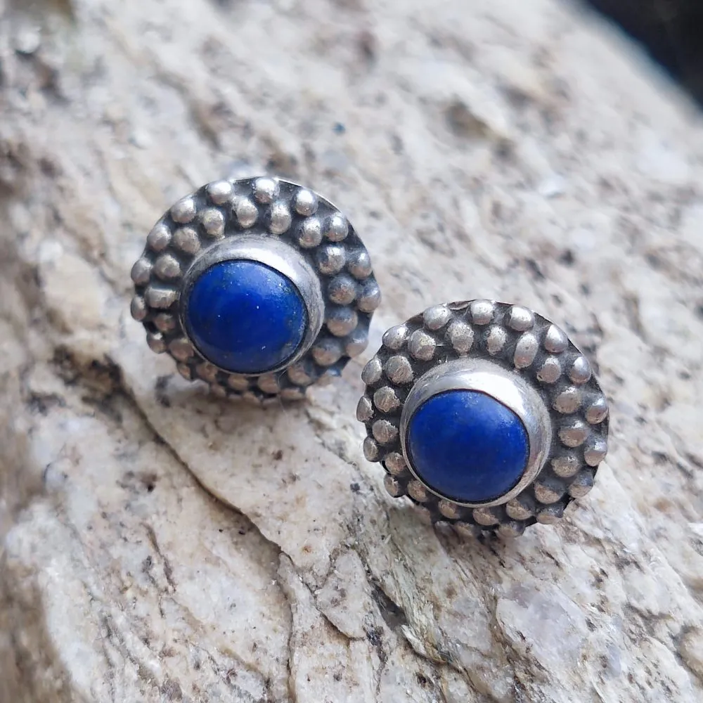 Ethnic EARRINGS with stone in 925 silver - CHALTA