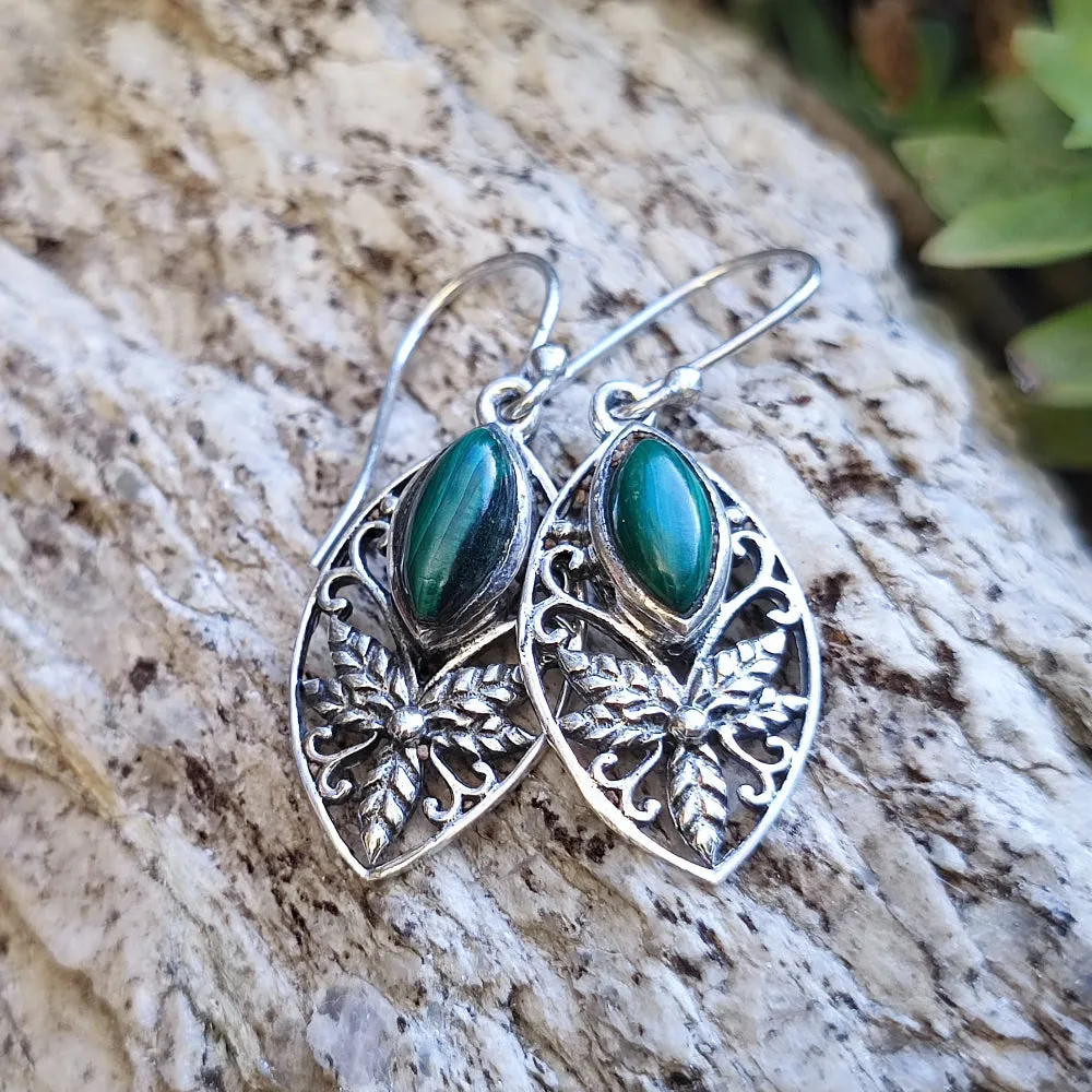 Ethnische Ohrringe aus 925er Silberstein - CHANDERI