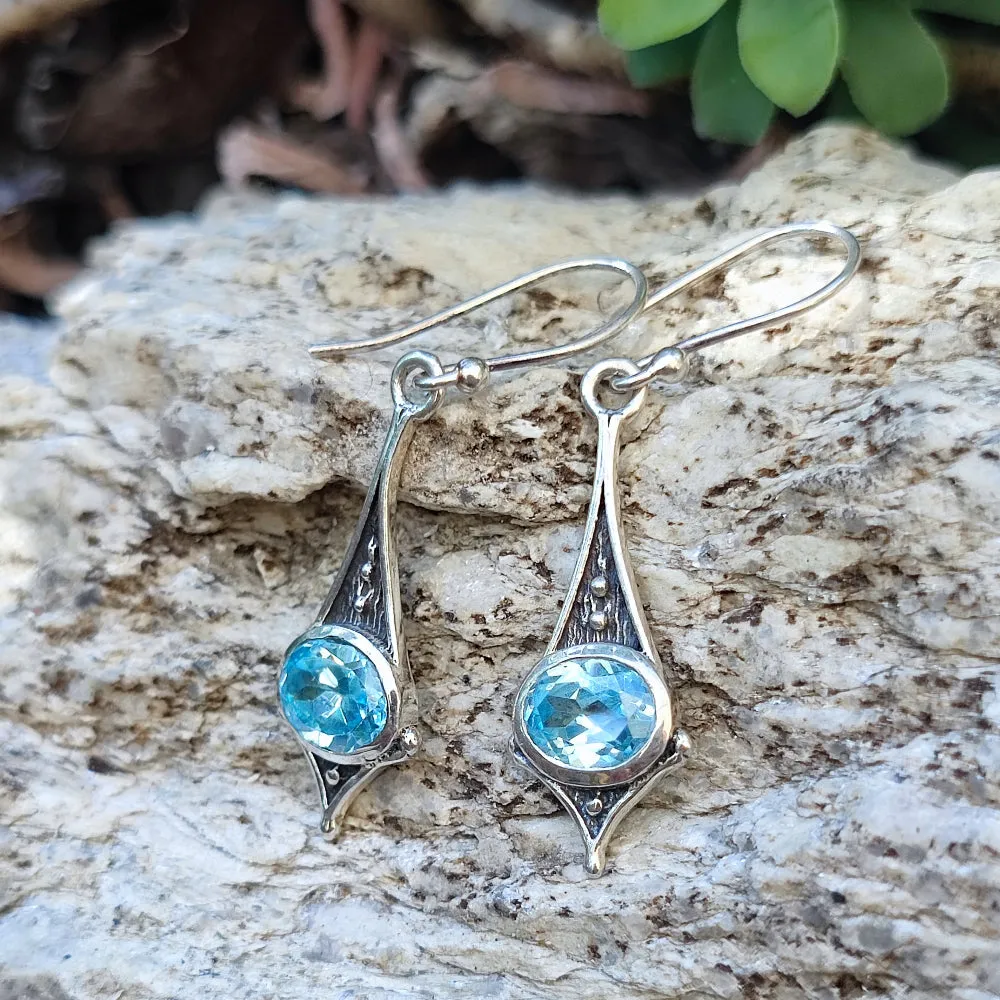 Ethnische OHRRINGE mit Stein aus 925er Silber - DIWAN