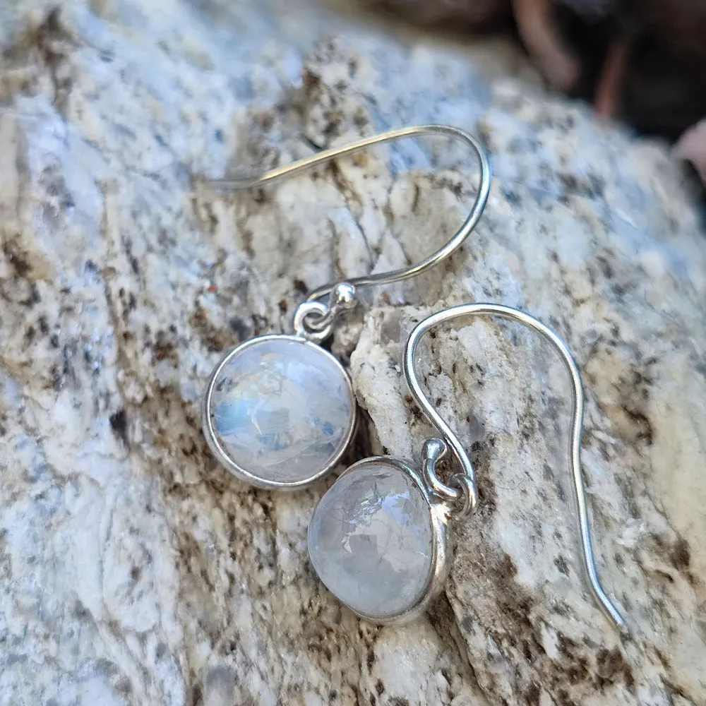 Ethnische Mondsteinohrringe aus 925er Silber - DOSTPUR