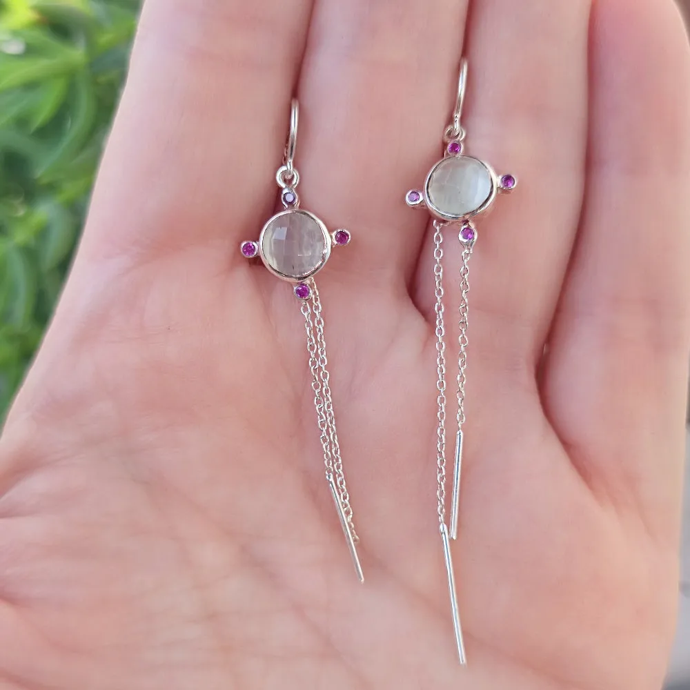 925 Silver Earrings with Stone - HATIBARI