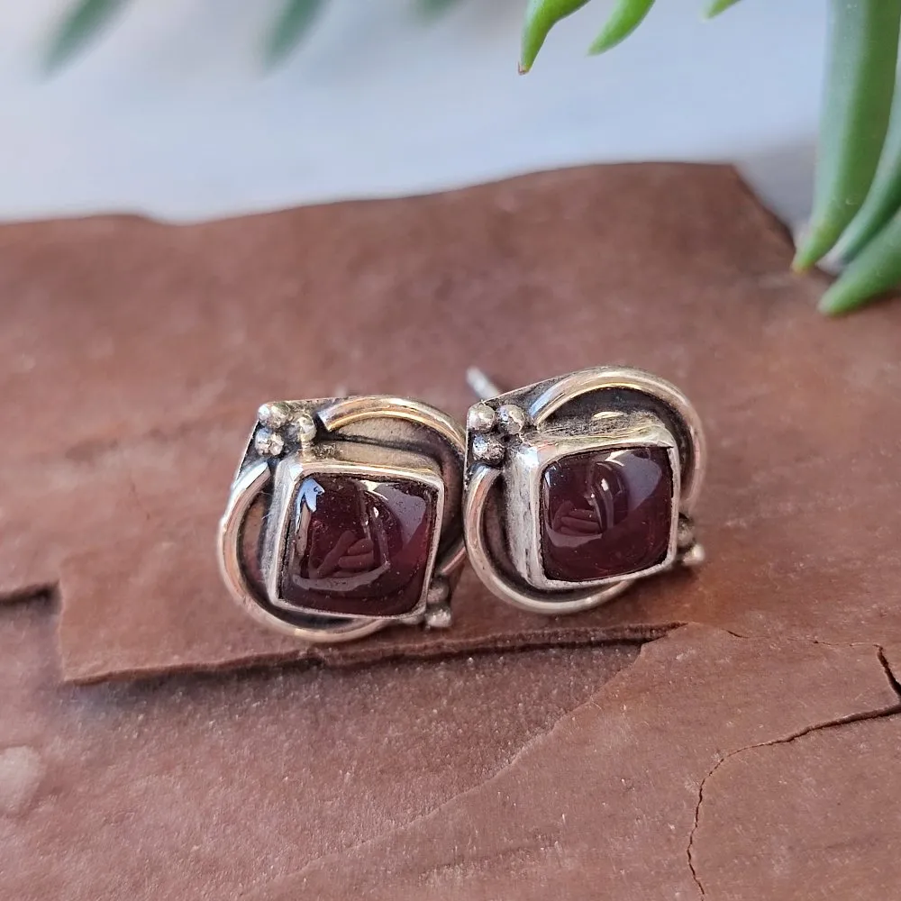 Ethnic EARRINGS with stone in 925 silver - KEDMA