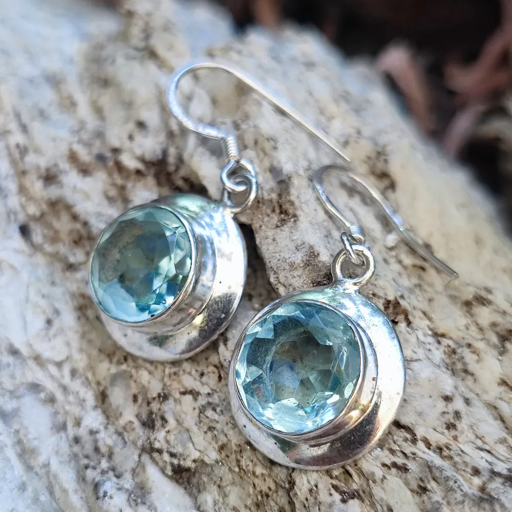 Ethnische OHRRINGE mit Stein aus 925er Silber – KOEIPUR